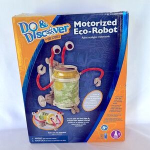 BRAND NEW !! Do & Discover Motorized Eco-Robot Toy - Orange and Blue - Ages 8+